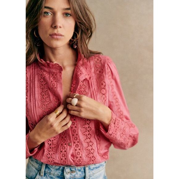 Sezane Rym Shirt Light Rosewood - 4 - Picture 1 of 6